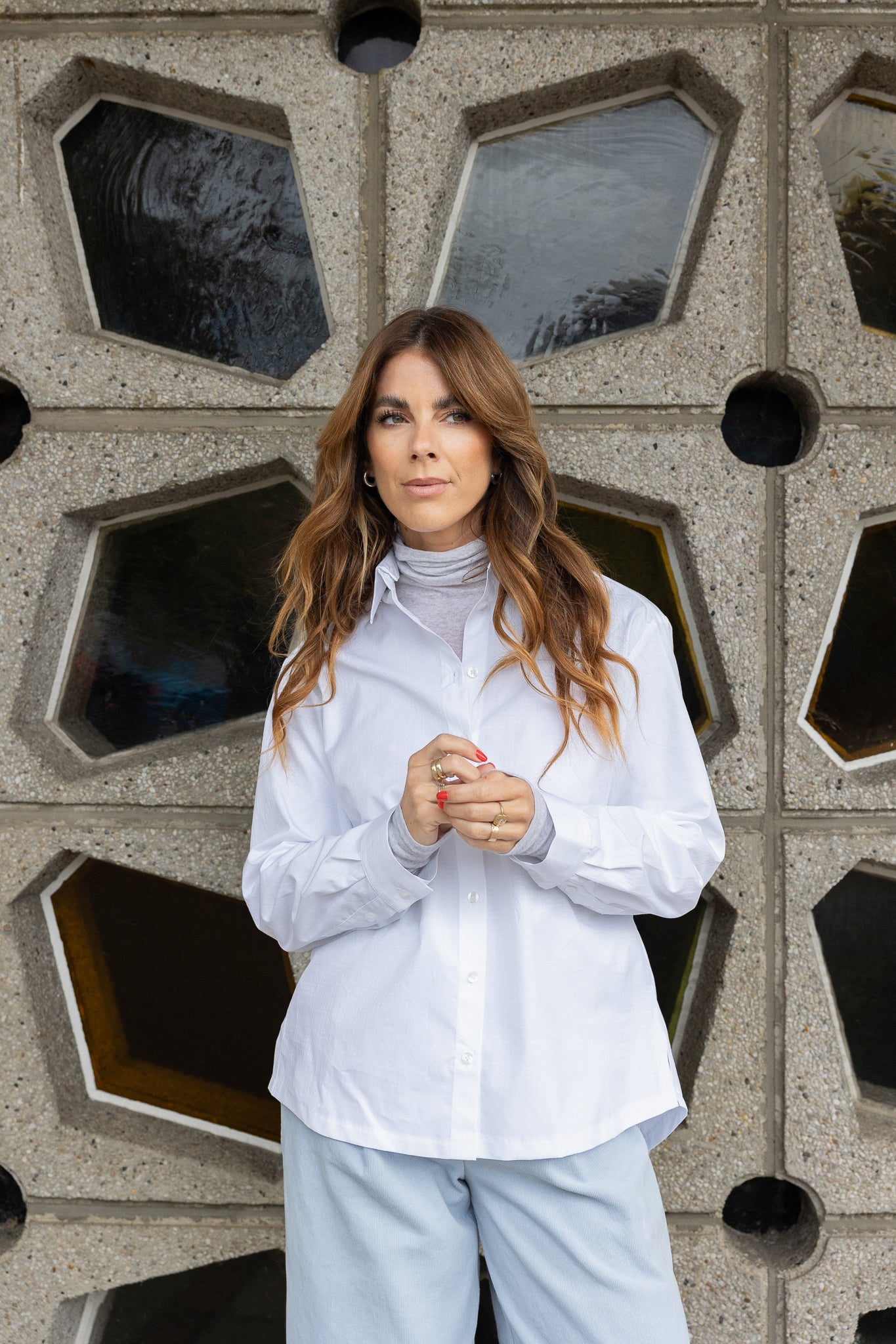 Pixie blouse White dotted