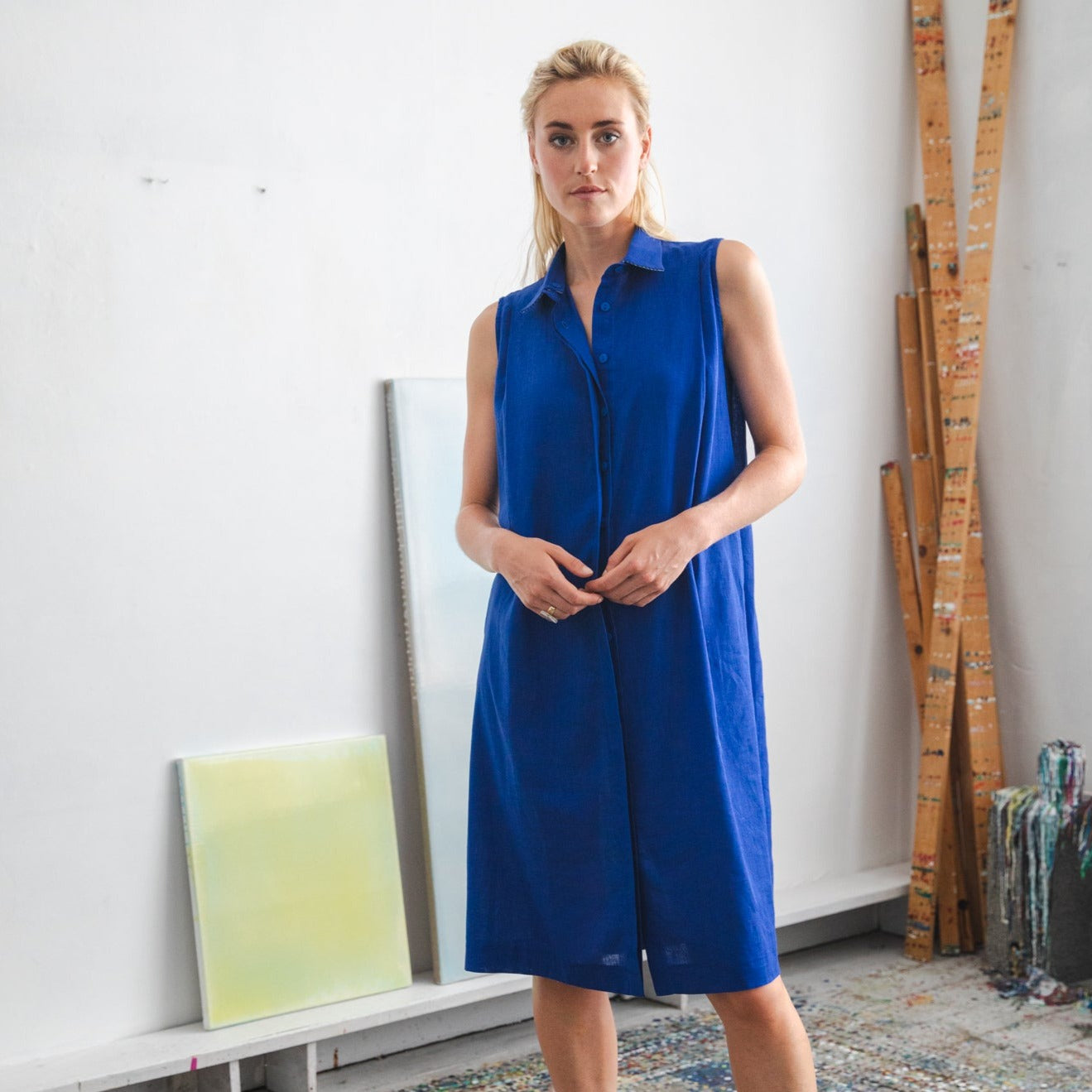Powder dress midi Royal blue