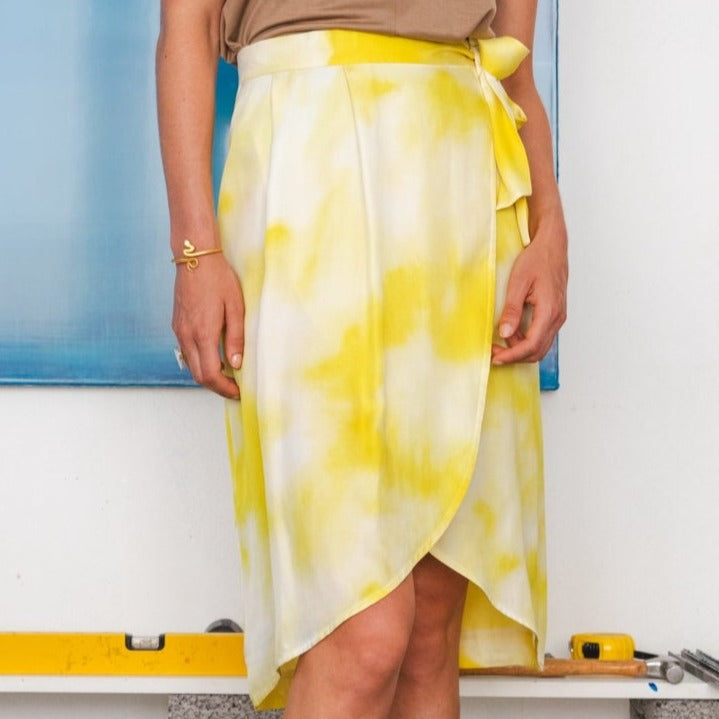 Wrap skirt Yellow splash