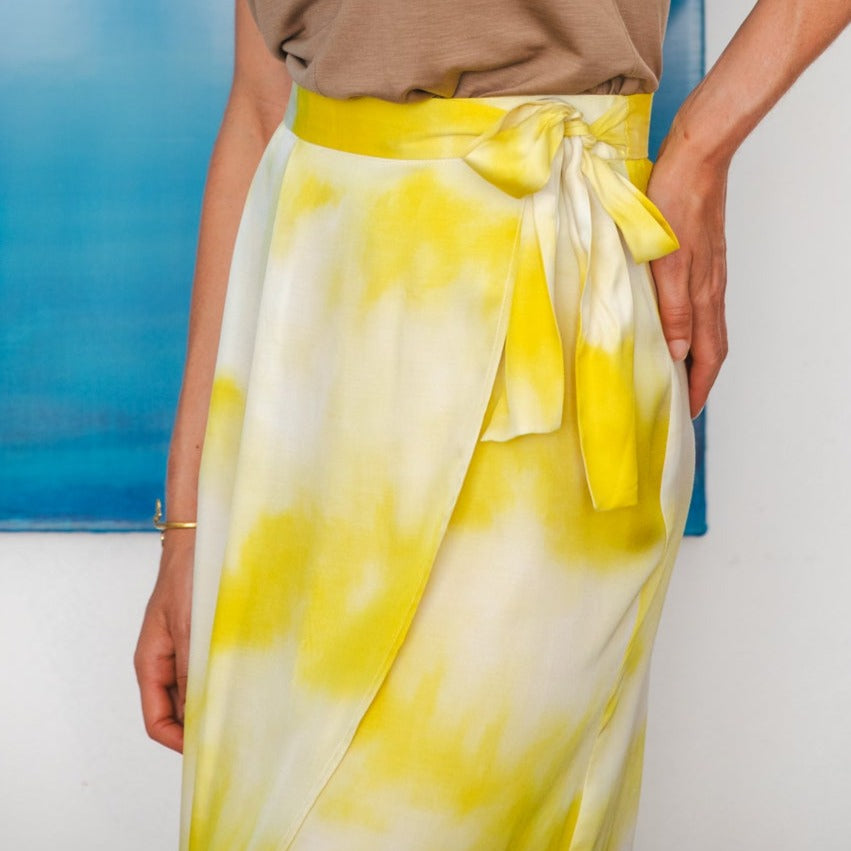 Wrap skirt Yellow splash