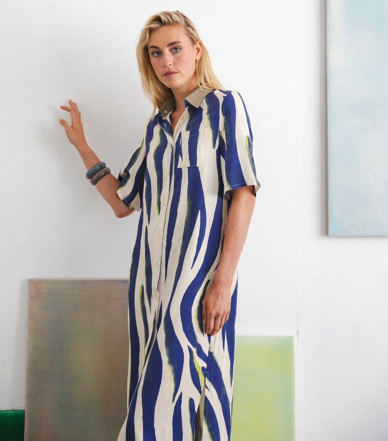 Saké dress Blue zebra