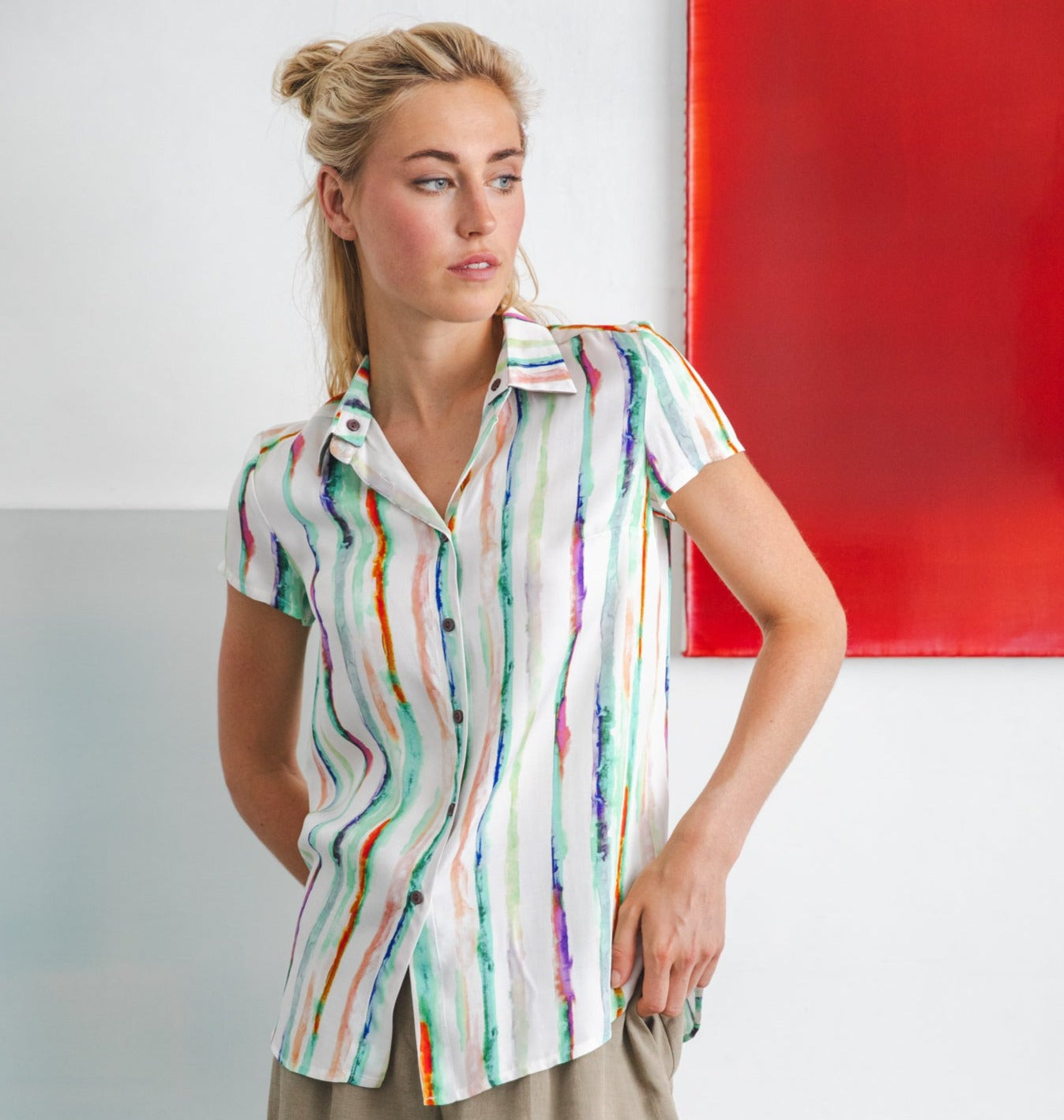 Oase blouse Paint lines