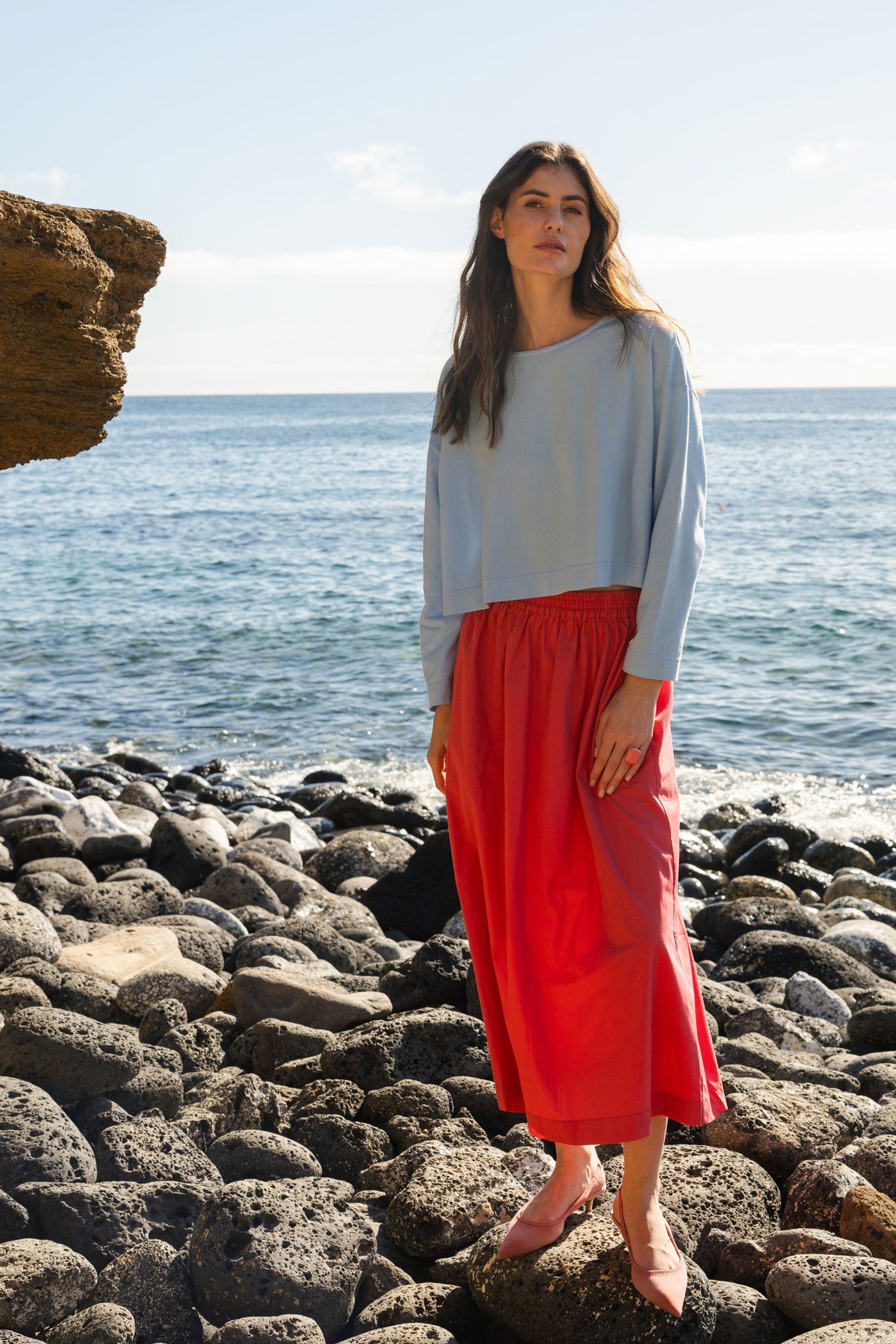 Candy blouse  Baby blue Picqué