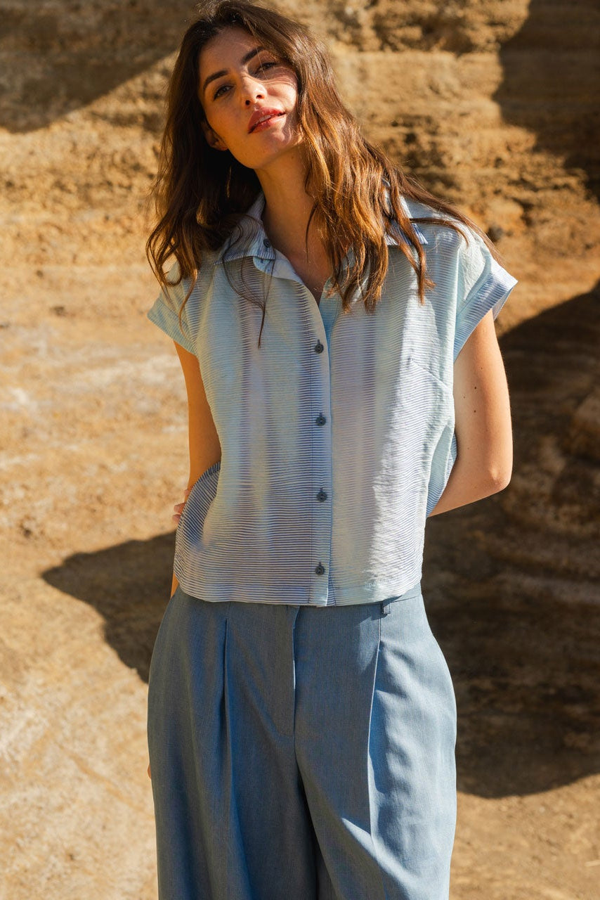 Summer blouse Sky print