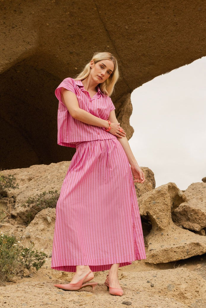 Coco skirt Pink stripe – Mon Col Anvers