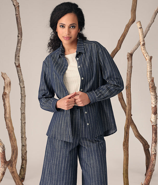 Pixie blouse Jeans stripe