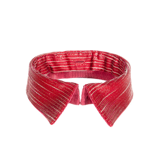 Classic collar burgundy red