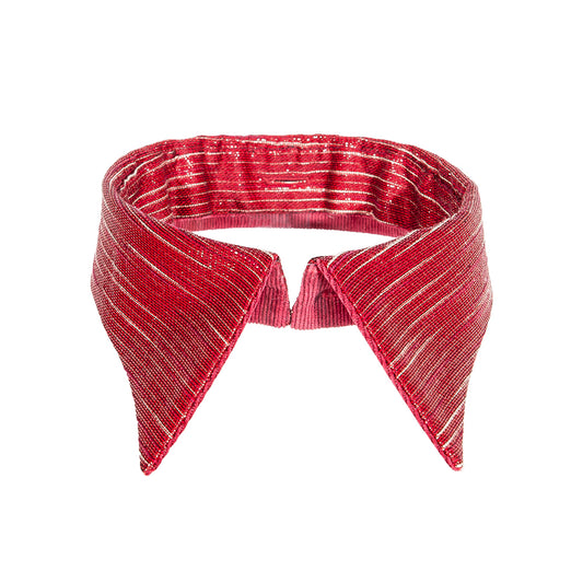 Retro collar burgundy red
