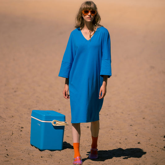 Aurora Midi Dress Directoire Blue