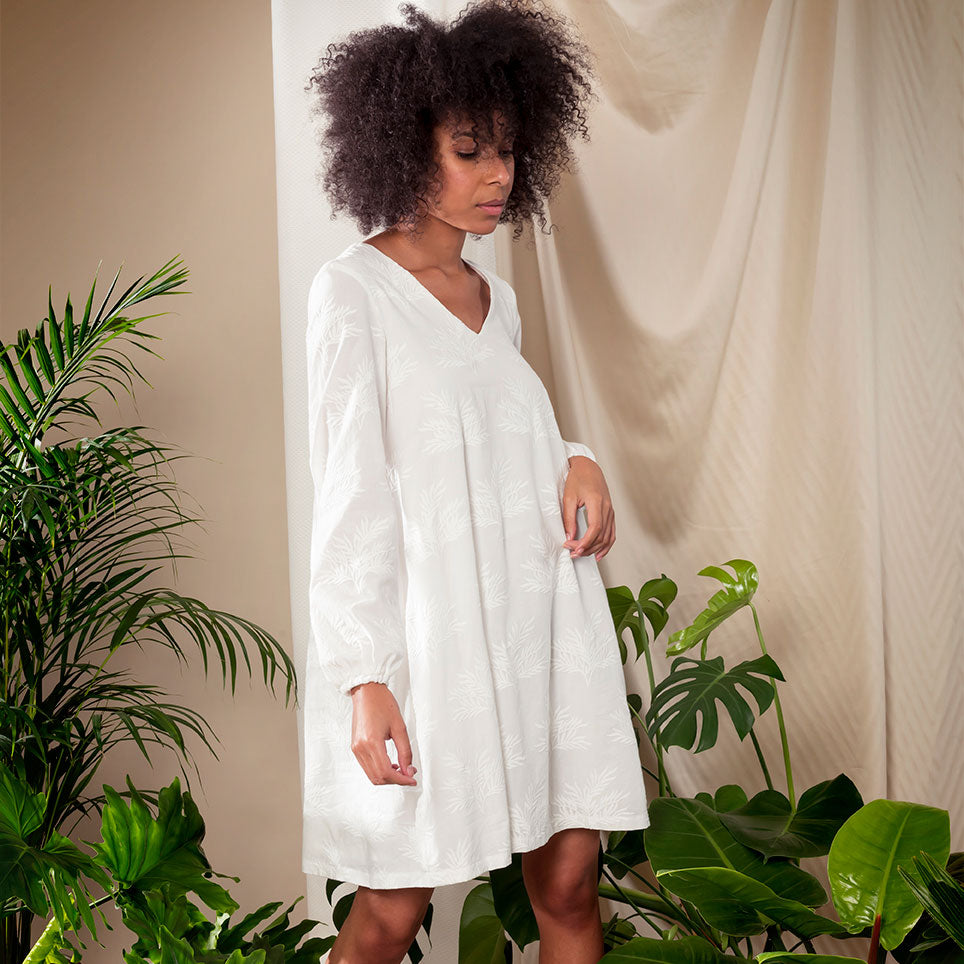 Cosmopolitan dress white leaf - Last size: 42