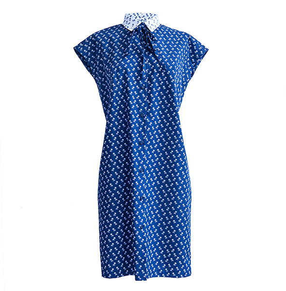 Summer Dress Navy palmtree - Last size: 38