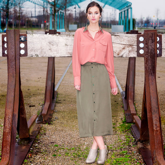 Elba skirt khaki tencel
