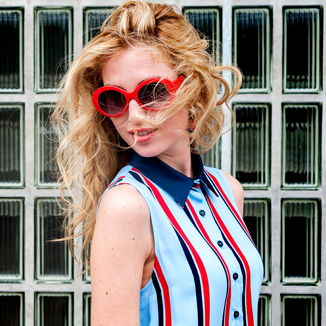 Venice dress blue stripe