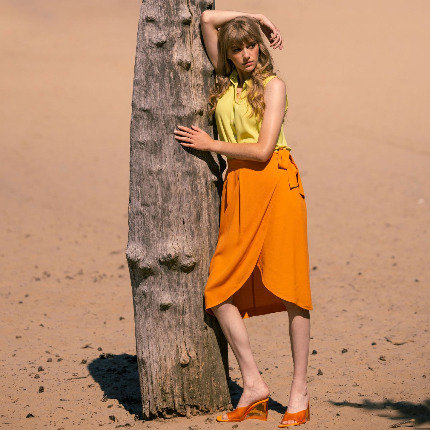 Wrap skirt Orange